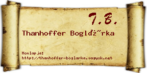 Thanhoffer Boglárka névjegykártya